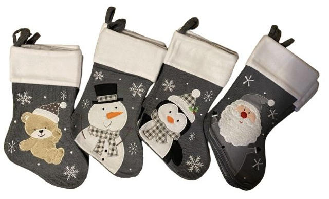 Chaussettes de Noël grise